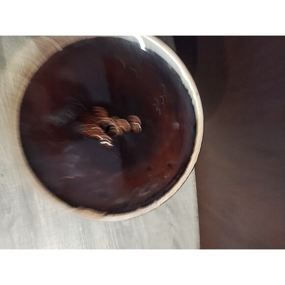 Vintage PFALTZGRAFF Pottery Handle Brown White Drip Glaze Planter Pot 6" X 8" - Picture 4 of 5